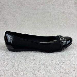 Anne Klein Sport Shoes Womens 11M Black Alexa Horse Bit Chain Ballet‎ Flats